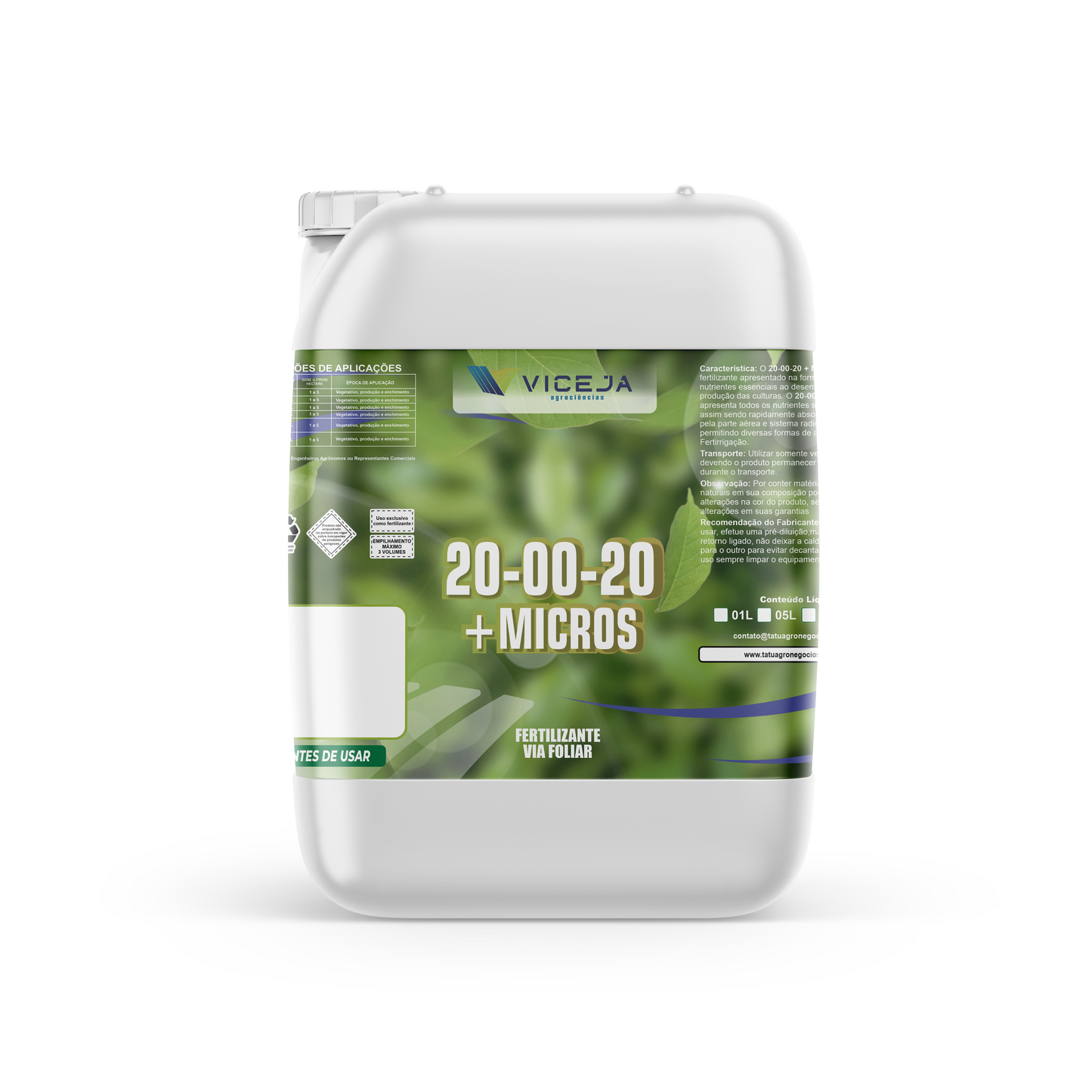 20-00-20 + MICROS – Nitrogênio e Potássio com Micros para Engalhamento e Sustentação