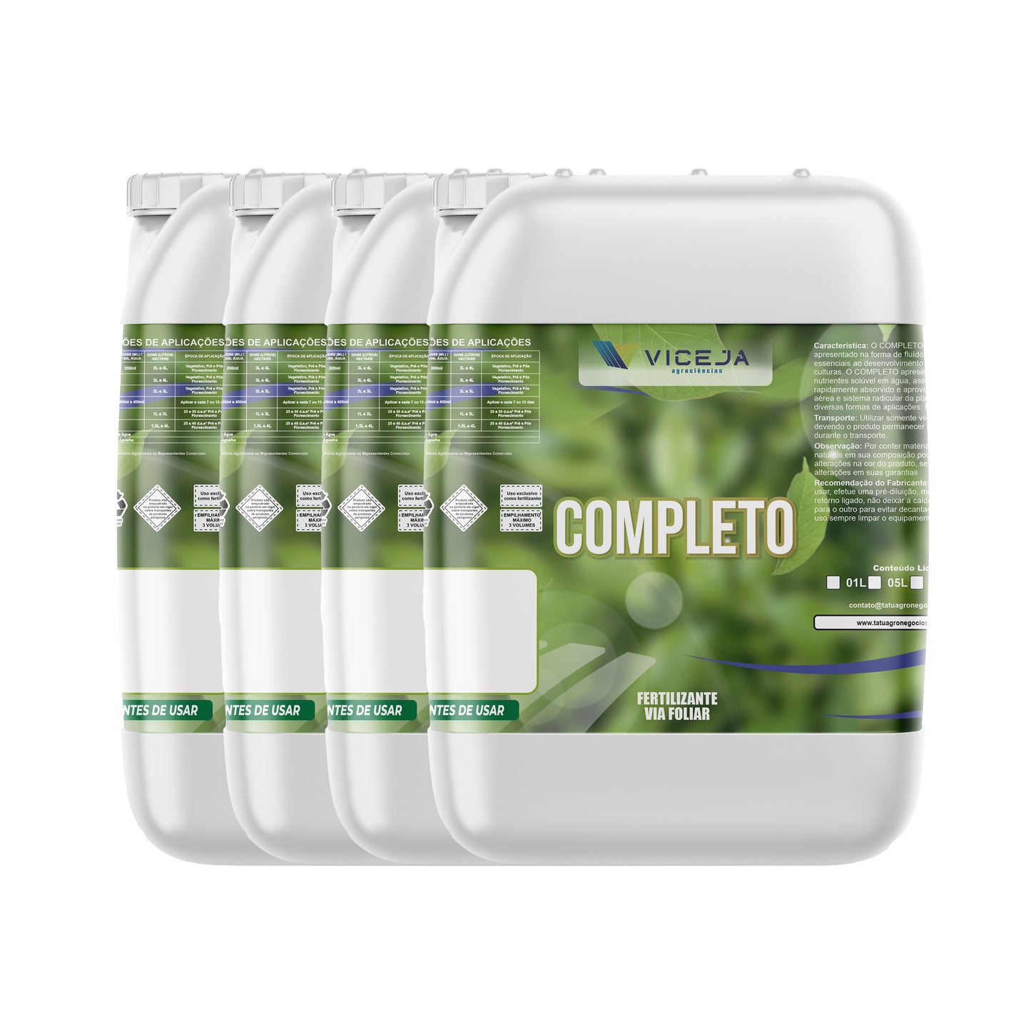 COMPLETO - Fertilizante Foliar para Todas as Culturas 12 em 1 (Macros, Micros + Aminoácidos)
