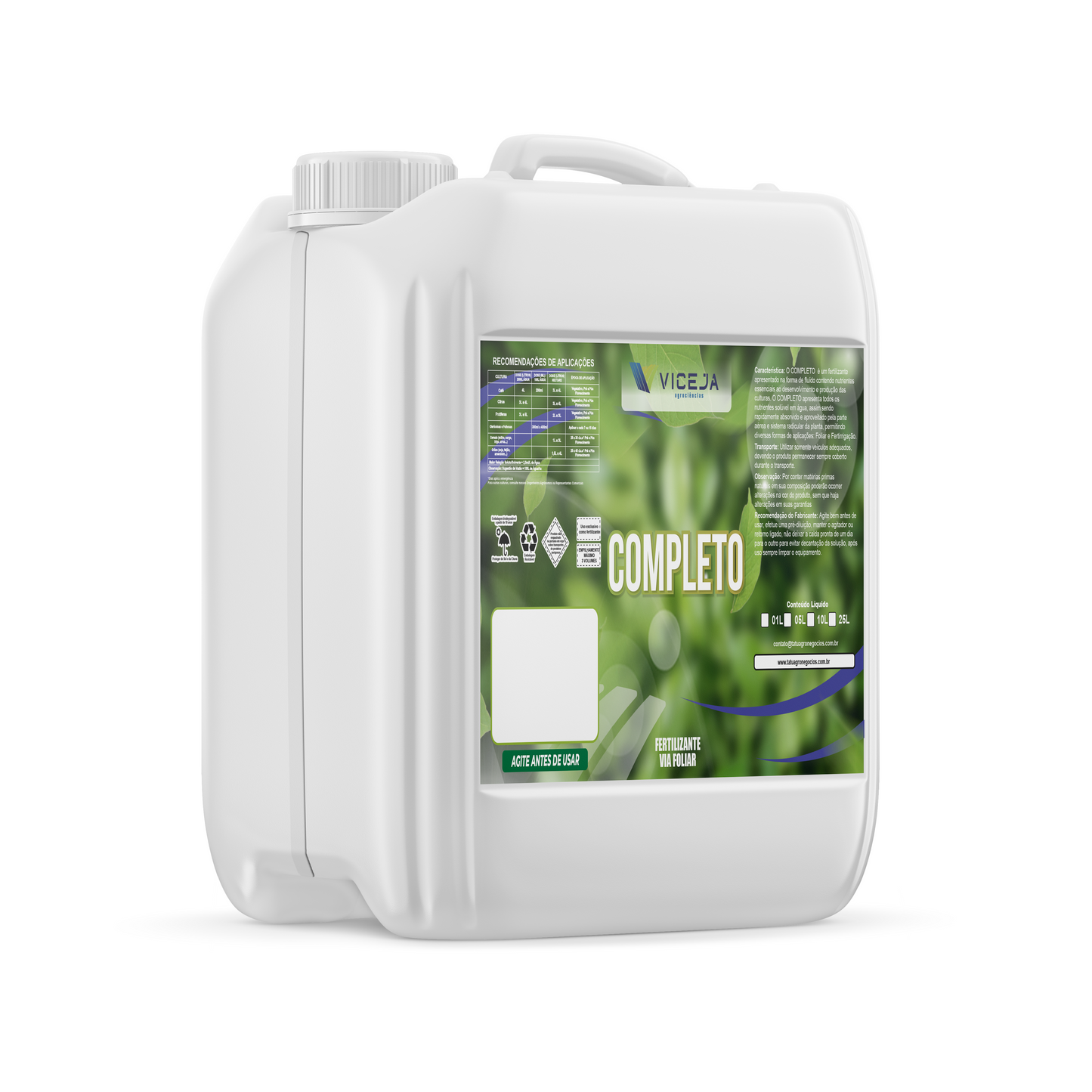 COMPLETO - Fertilizante Foliar para Todas as Culturas 12 em 1 (Macros, Micros + Aminoácidos)