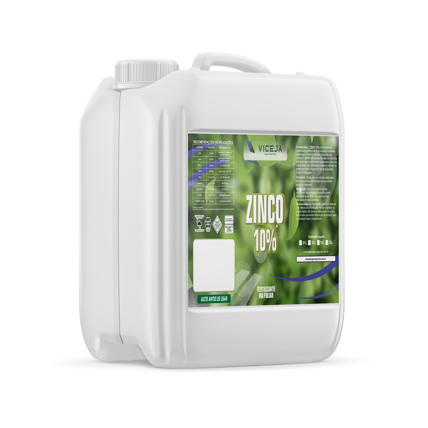 ZINCO 10% – Fonte de Zinco para Ativação Enzimática e Síntese de Auxinas