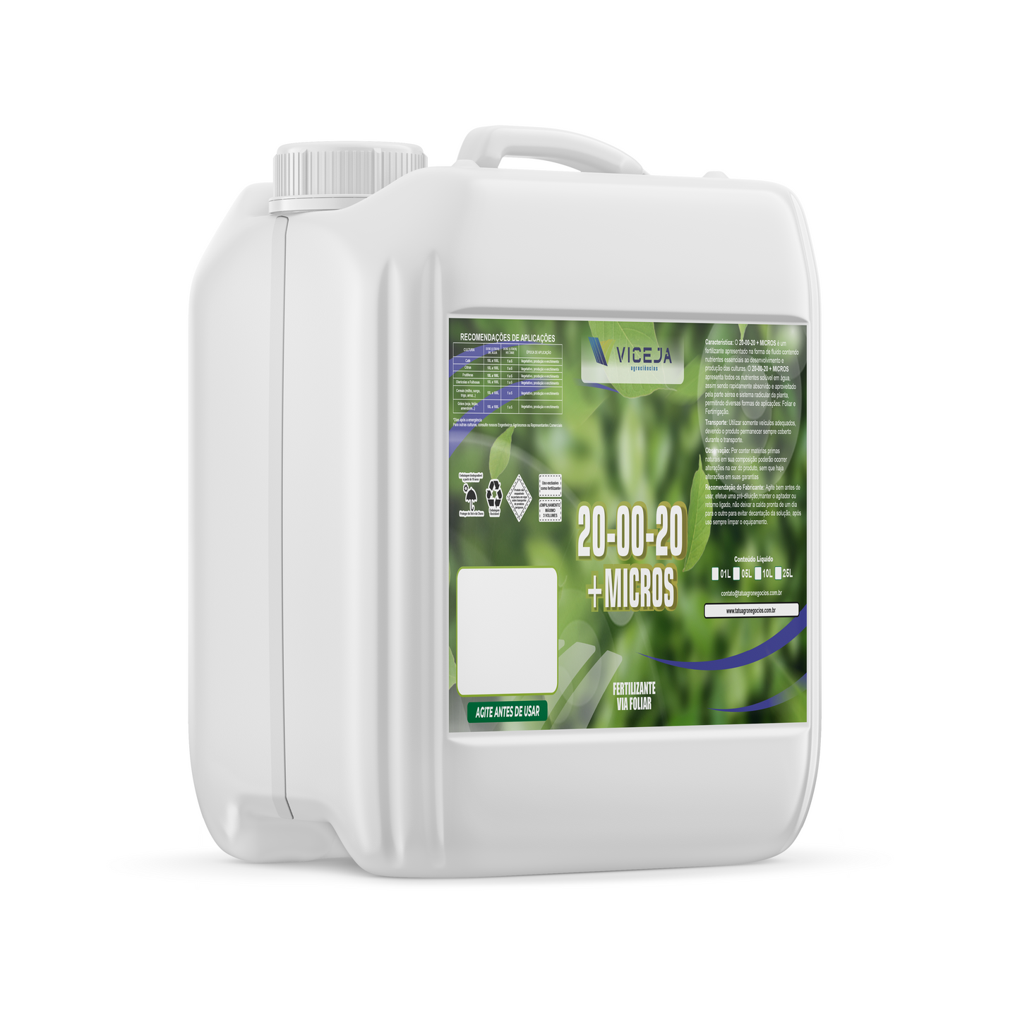 20-00-20 + MICROS – Nitrogênio e Potássio com Micros para Engalhamento e Sustentação