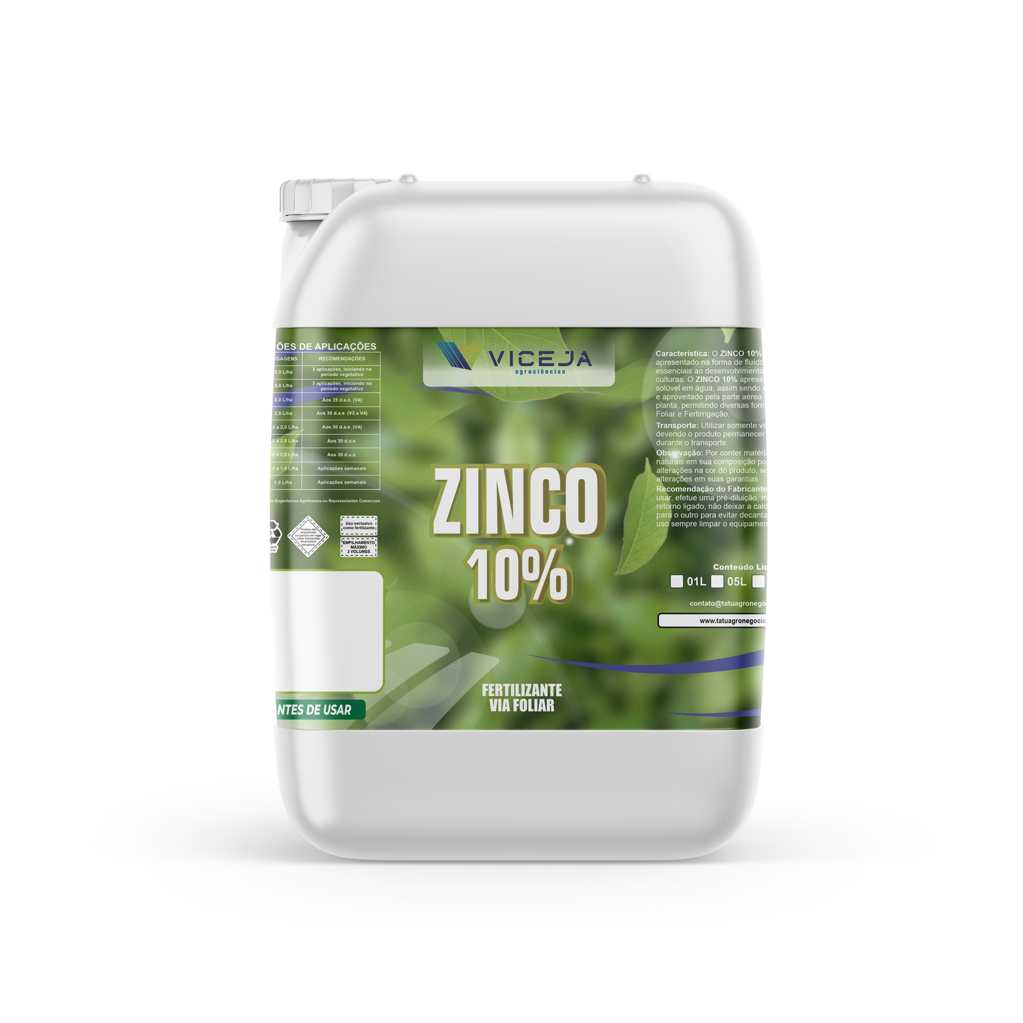 ZINCO 10% – Fonte de Zinco para Ativação Enzimática e Síntese de Auxinas