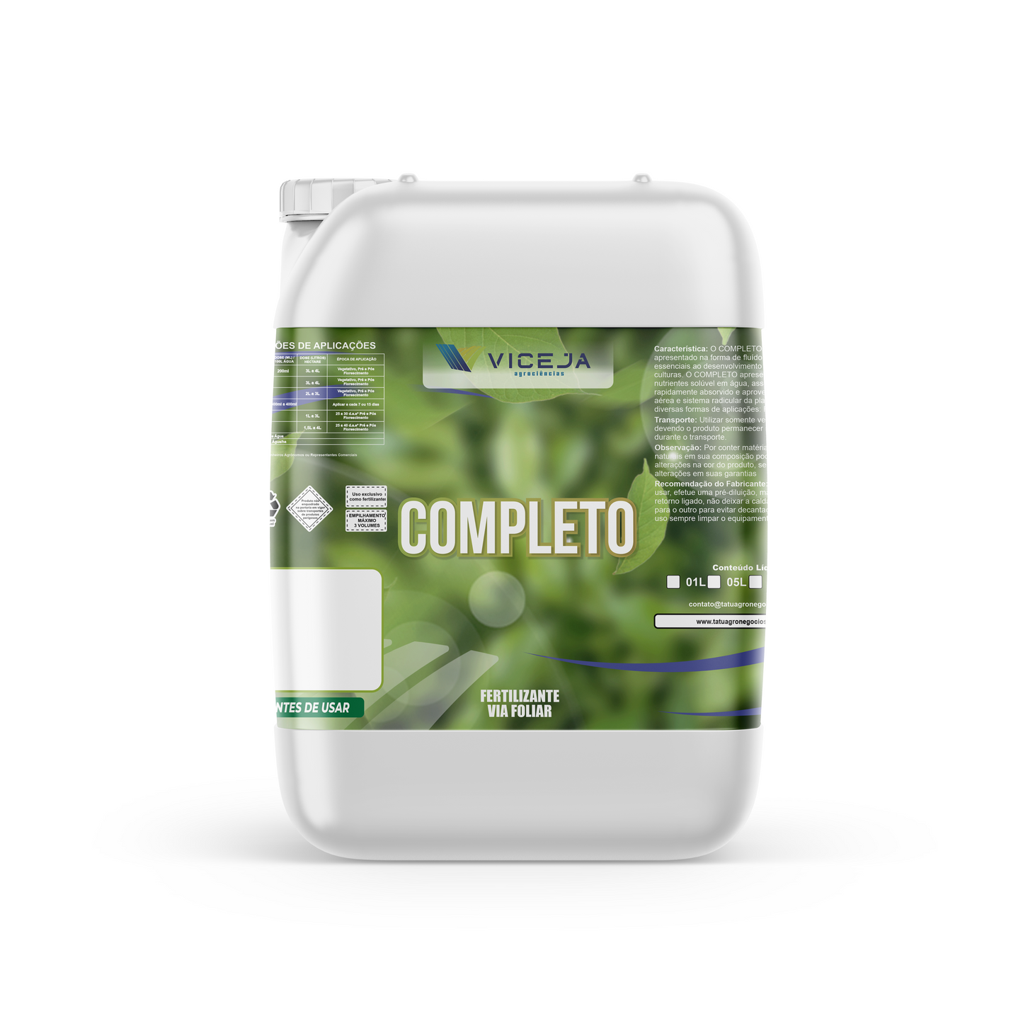 COMPLETO - Fertilizante Foliar para Todas as Culturas 12 em 1 (Macros, Micros + Aminoácidos)