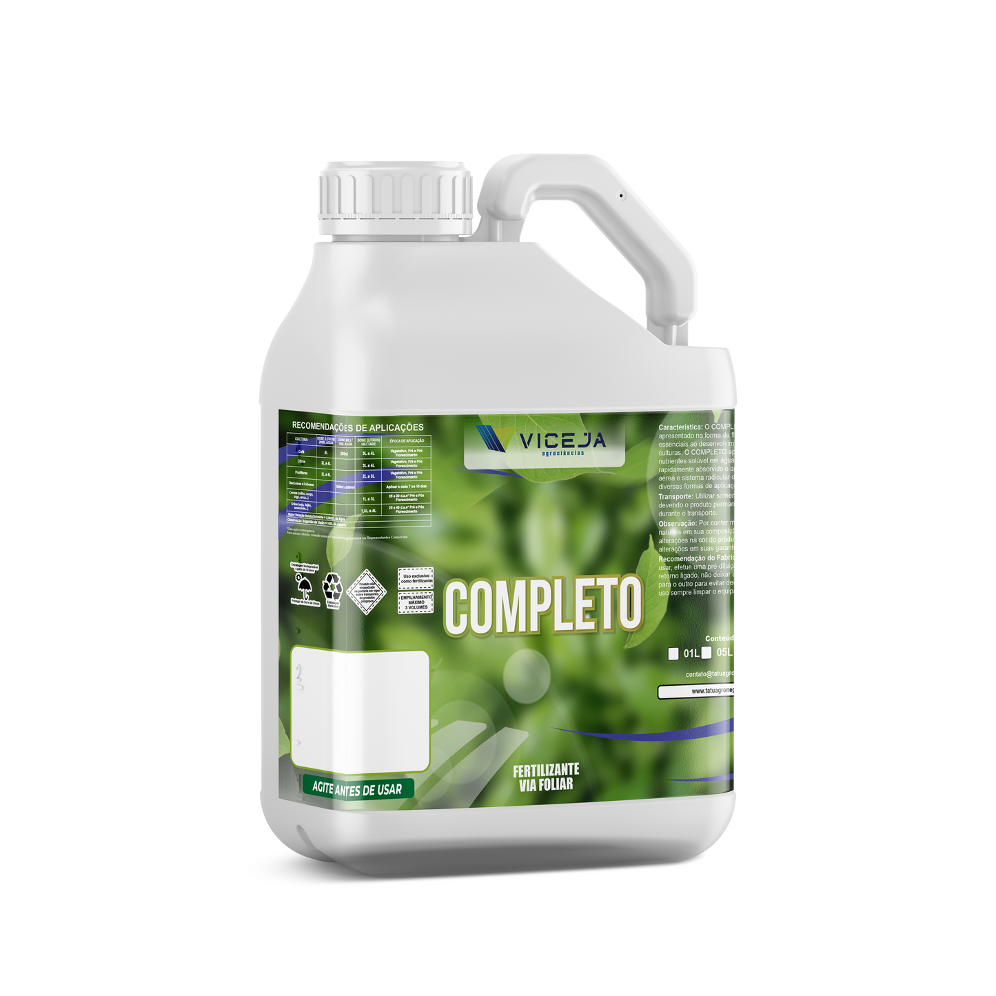 COMPLETO - Fertilizante Foliar para Todas as Culturas 12 em 1 (Macros, Micros + Aminoácidos)