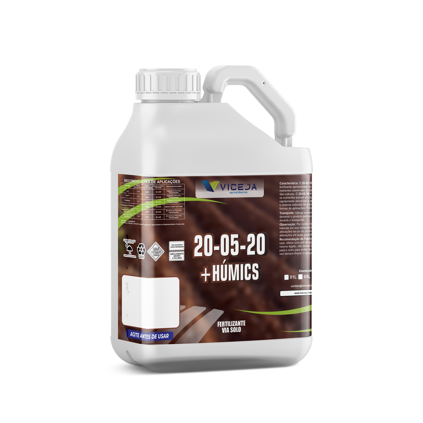 NPK 20-05-20 + HÚMICS - Crescimento e Qualidade de Frutos Otimizados